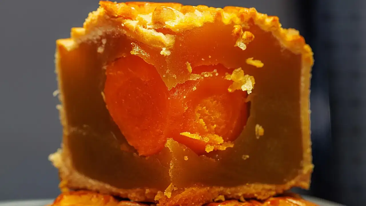 Mooncake with salted egg yolk